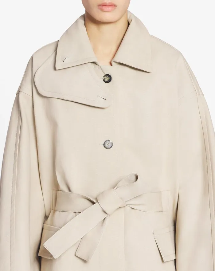 Women Lanvin Coats and Jackets Cape Coat With A Collar Dark Beige Women Lanvin Coats and Jackets Cape Coat With A Collar Dark Beige