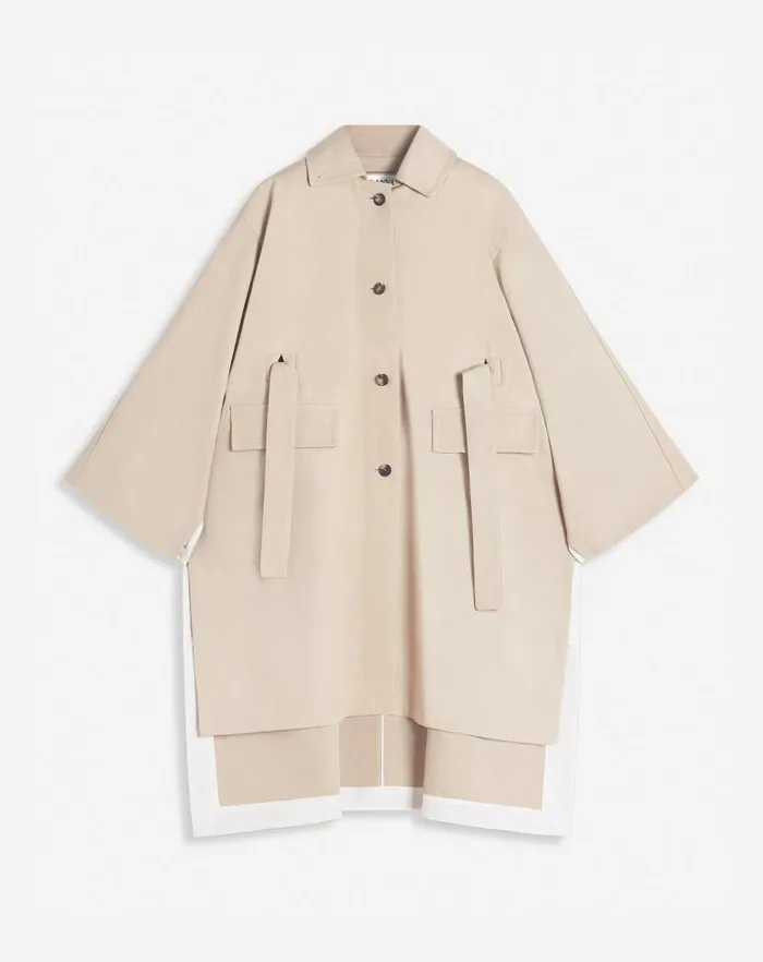 Women Lanvin Coats and Jackets Cape Coat With A Collar Dark Beige Women Lanvin Coats and Jackets Cape Coat With A Collar Dark Beige
