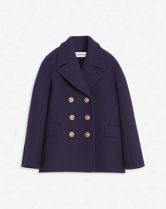 Women Lanvin Coats and Jackets Pea Coat Japanese Ink
