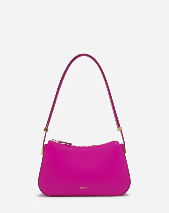 Women Lanvin Crossbody Bags and Shoulder Bags Concerto Baguette Leather Bag Fuchsia