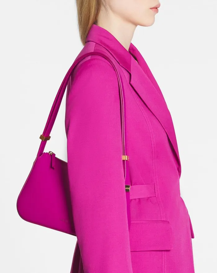 Women Lanvin Crossbody Bags and Shoulder Bags Concerto Baguette Leather Bag Fuchsia Women Lanvin Crossbody Bags and Shoulder Bags Concerto Baguette Leather Bag Fuchsia