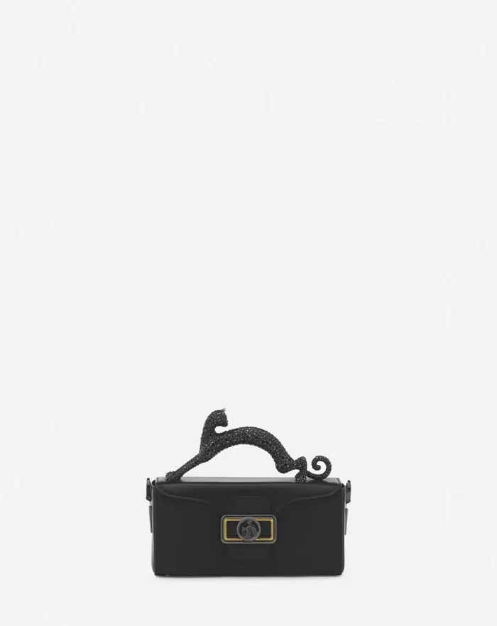 Women Lanvin Crossbody Bags and Shoulder Bags Nano Pencil Cat Leather Bag Black