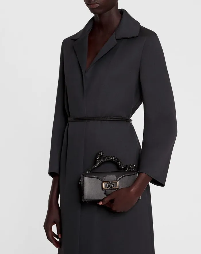 Women Lanvin Crossbody Bags and Shoulder Bags Nano Pencil Cat Leather Bag Black Women Lanvin Crossbody Bags and Shoulder Bags Nano Pencil Cat Leather Bag Black