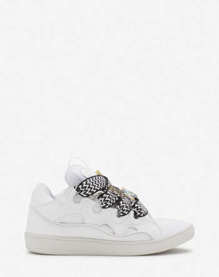 Women Lanvin Curb Lanvin X Future Curb 30 Leather Sneakers For Women Whiteblack
