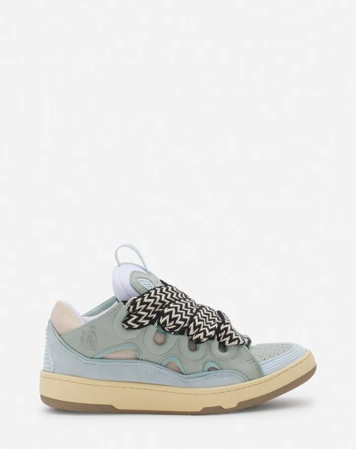 Women Lanvin Curb Leather Curb Sneakers Light Blue