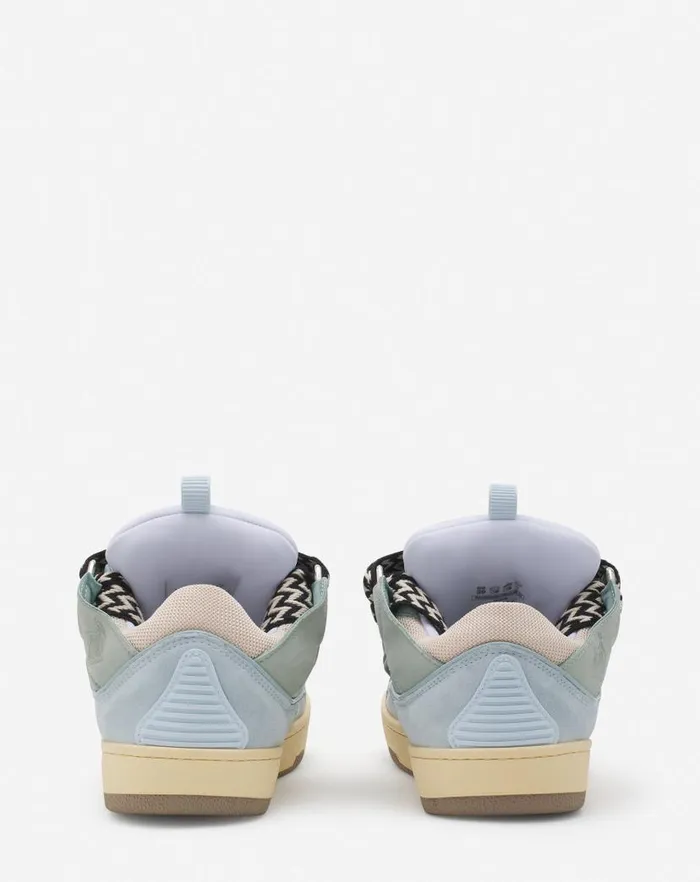 Women Lanvin Curb Leather Curb Sneakers Light Blue Women Lanvin Curb Leather Curb Sneakers Light Blue