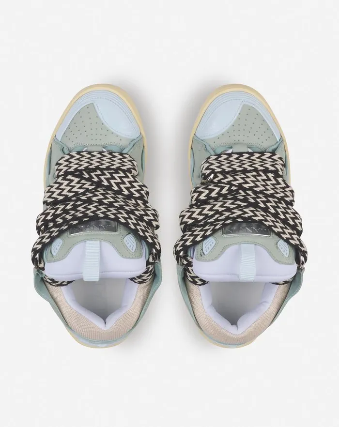 Women Lanvin Curb Leather Curb Sneakers Light Blue Women Lanvin Curb Leather Curb Sneakers Light Blue
