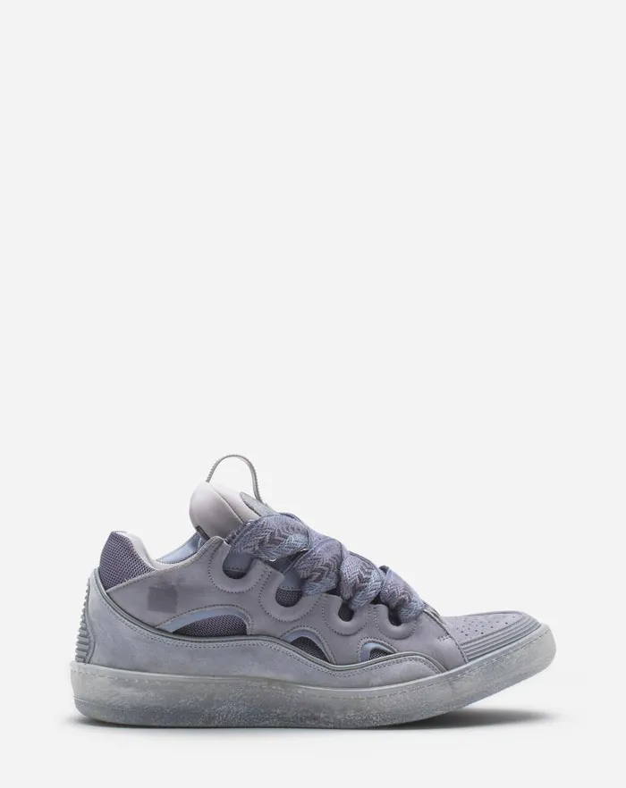 Women Lanvin Curb Leather Curb Sneakers Light Grey