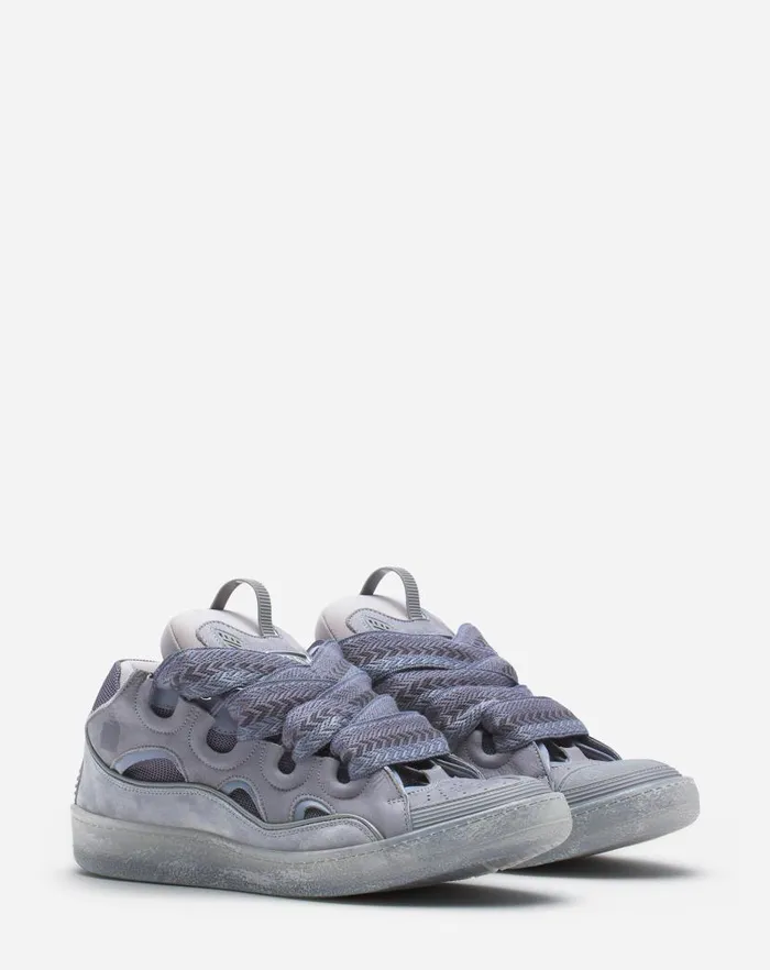 Women Lanvin Curb Leather Curb Sneakers Light Grey Women Lanvin Curb Leather Curb Sneakers Light Grey