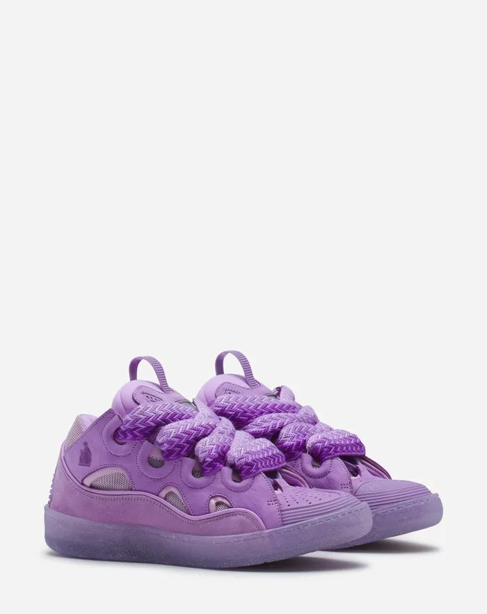 Women Lanvin Curb Leather Curb Sneakers Lilac Women Lanvin Curb Leather Curb Sneakers Lilac