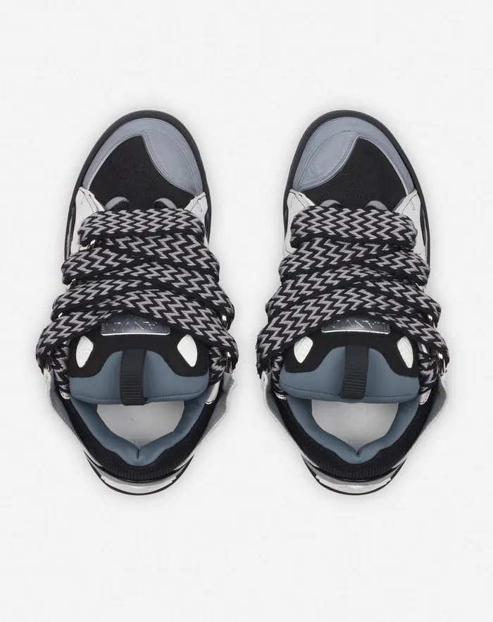 Women Lanvin Curb Leather Curb Sneakers Whiteanthracite Women Lanvin Curb Leather Curb Sneakers Whiteanthracite