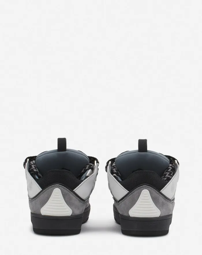 Women Lanvin Curb Leather Curb Sneakers Whiteanthracite Women Lanvin Curb Leather Curb Sneakers Whiteanthracite
