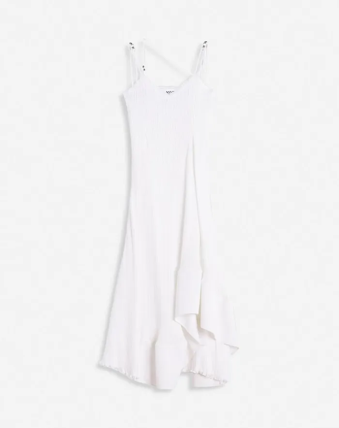 Women Lanvin Dresses Pleated Dress With Straps Off White