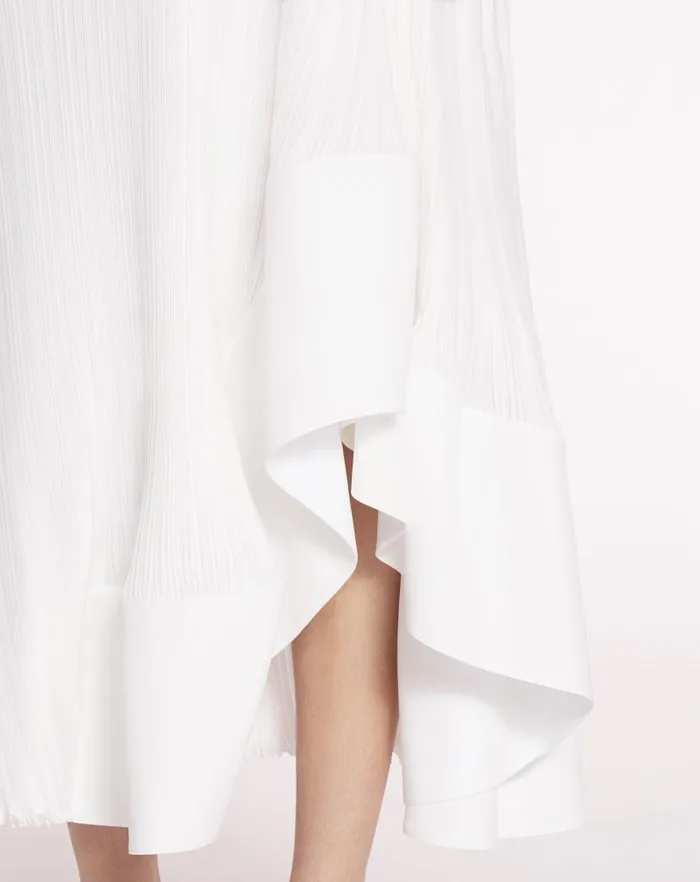 Women Lanvin Dresses Pleated Dress With Straps Off White Women Lanvin Dresses Pleated Dress With Straps Off White