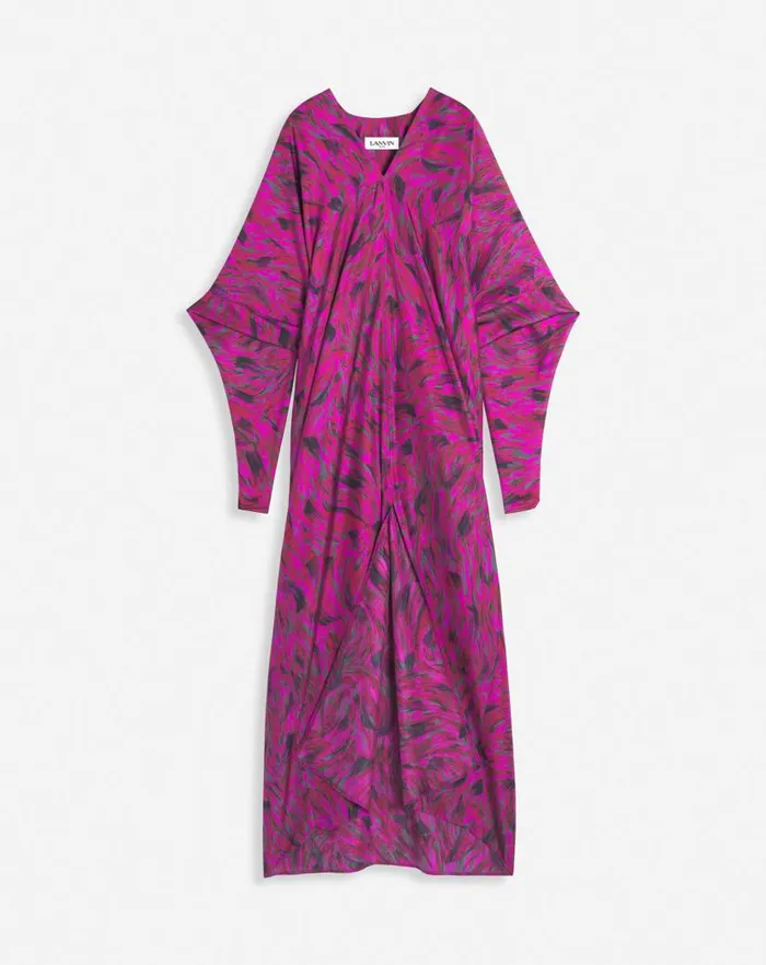 Women Lanvin Dresses Printed Caftan Dress Fuchsia