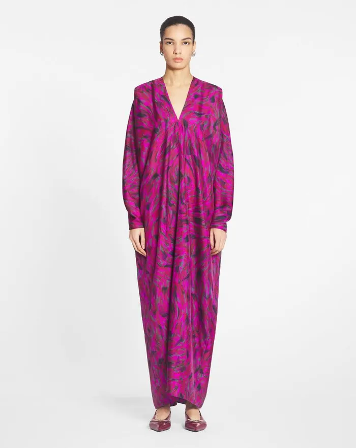 Women Lanvin Dresses Printed Caftan Dress Fuchsia Women Lanvin Dresses Printed Caftan Dress Fuchsia