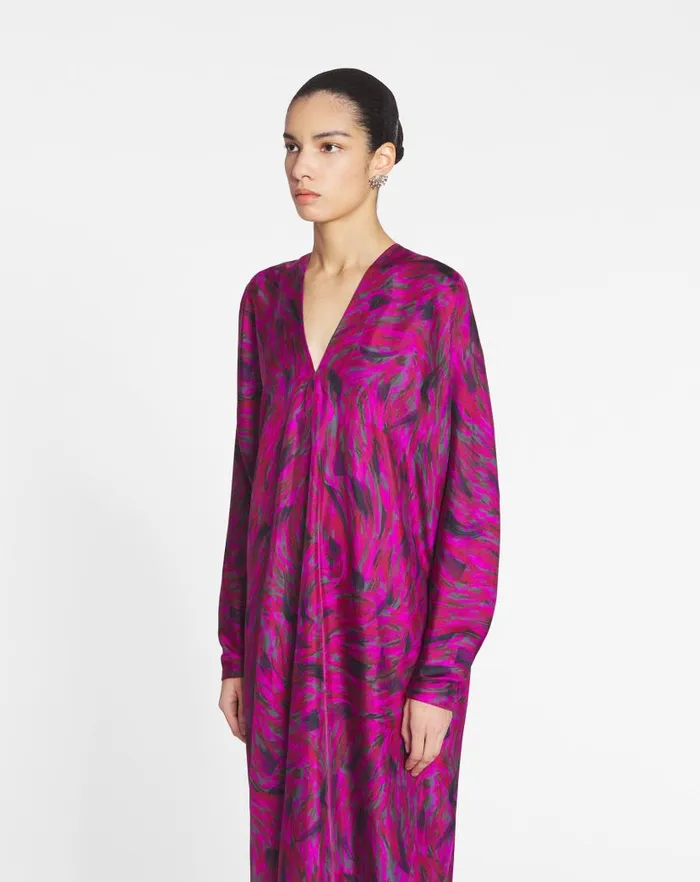 Women Lanvin Dresses Printed Caftan Dress Fuchsia Women Lanvin Dresses Printed Caftan Dress Fuchsia