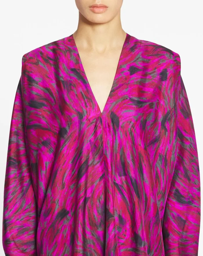 Women Lanvin Dresses Printed Caftan Dress Fuchsia Women Lanvin Dresses Printed Caftan Dress Fuchsia