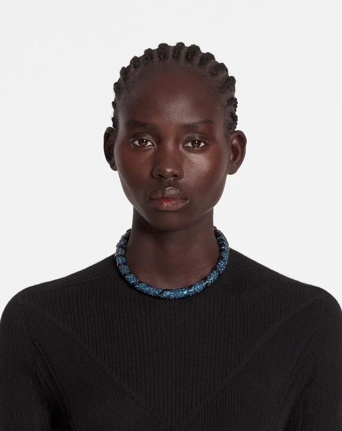 Women Lanvin Jewelry Rhinestone Melodie Choker Necklace Bluecrystal