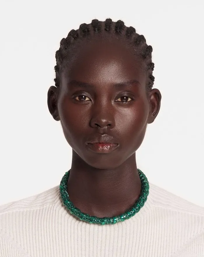 Women Lanvin Jewelry Rhinestone Melodie Choker Necklace Green