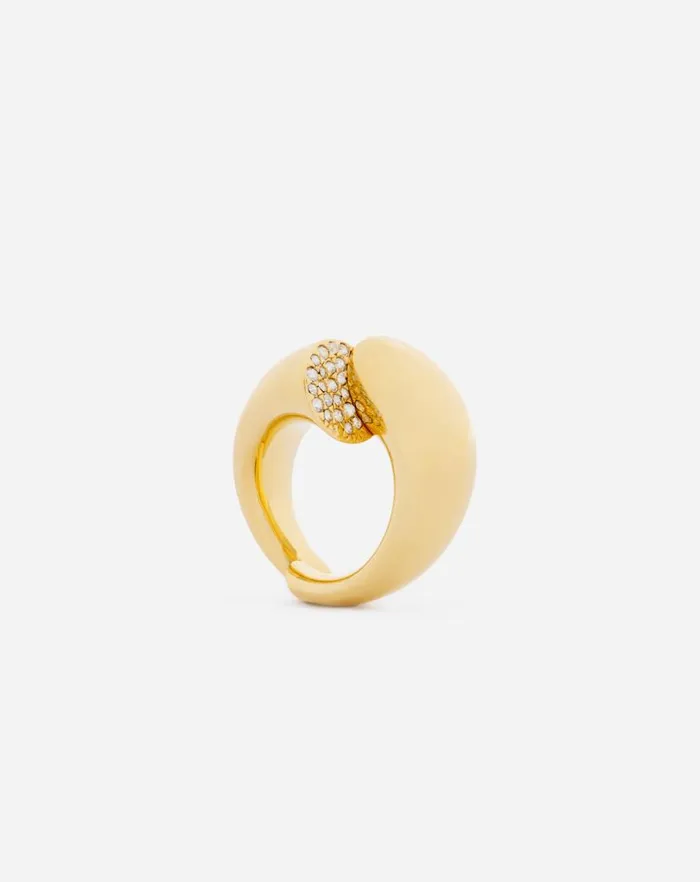 Women Lanvin Jewelry Sequence By Lanvin Rhinestone Ring Goldcrystal