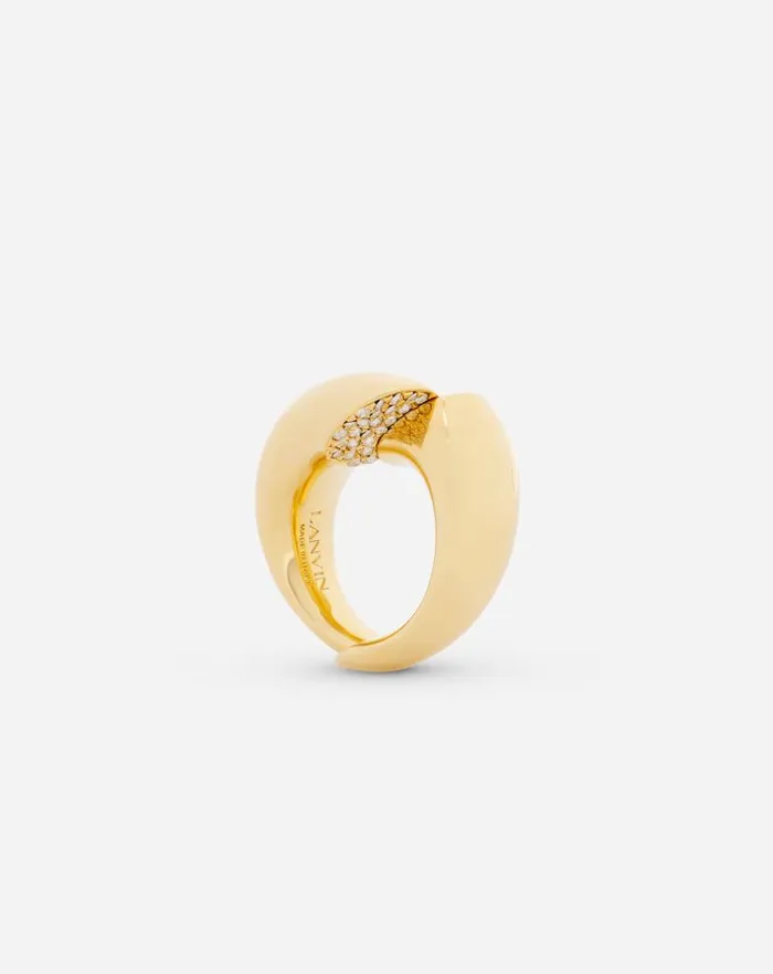Women Lanvin Jewelry Sequence By Lanvin Rhinestone Ring Goldcrystal