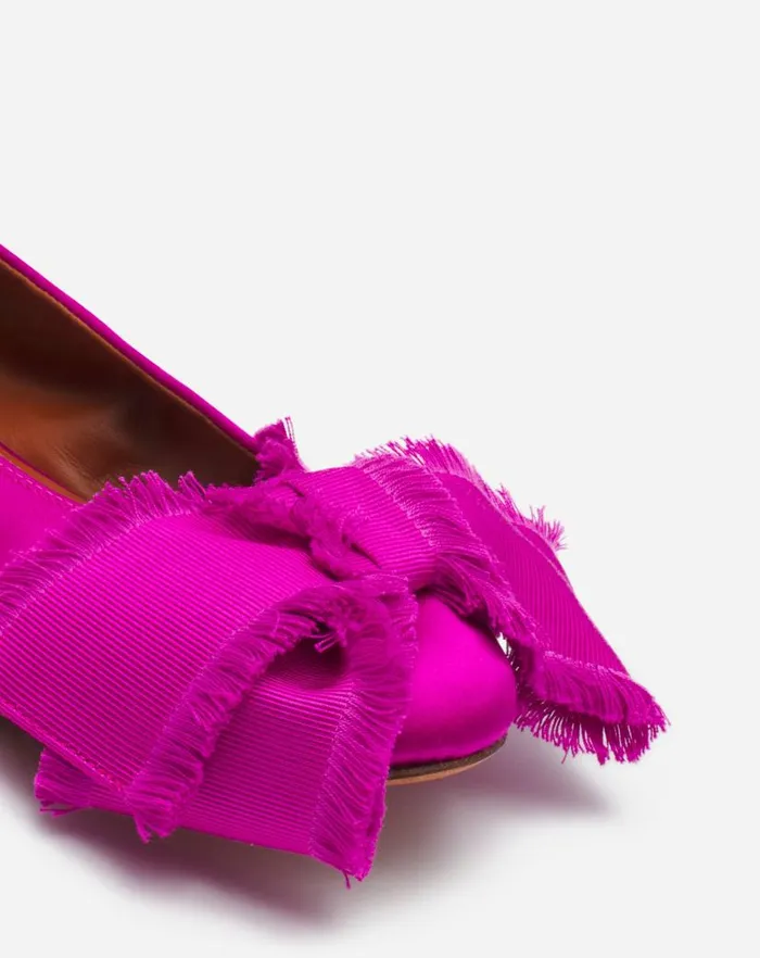Women Lanvin Loafers Ballerina Flat With A Satin Bow Fuchsia Women Lanvin Loafers Ballerina Flat With A Satin Bow Fuchsia