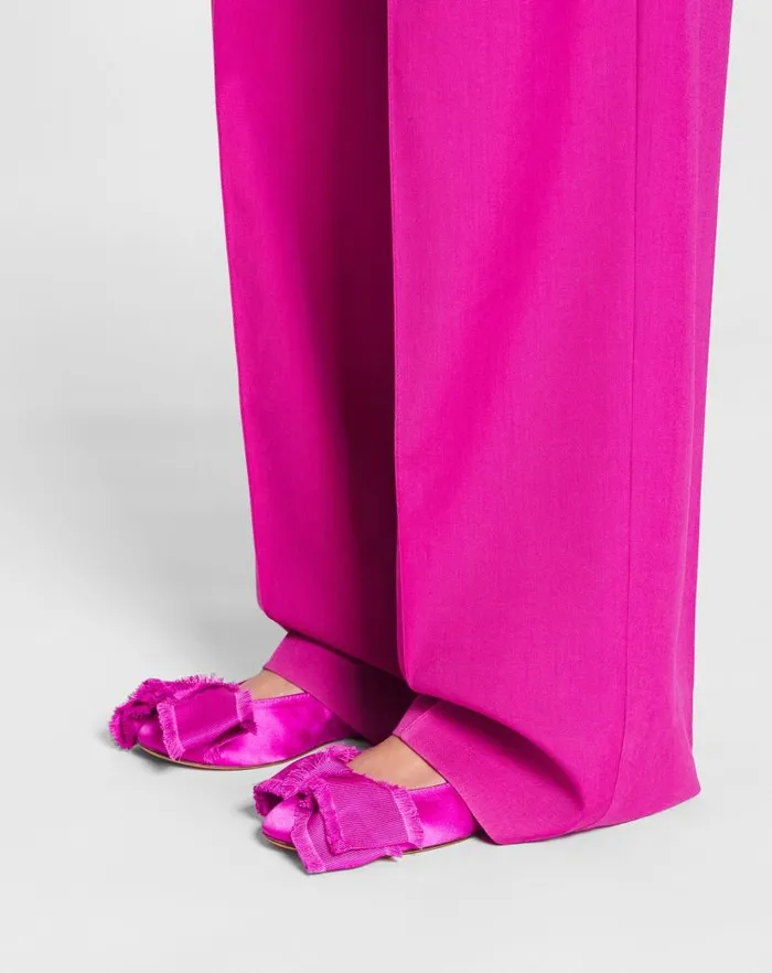 Women Lanvin Loafers Ballerina Flat With A Satin Bow Fuchsia Women Lanvin Loafers Ballerina Flat With A Satin Bow Fuchsia