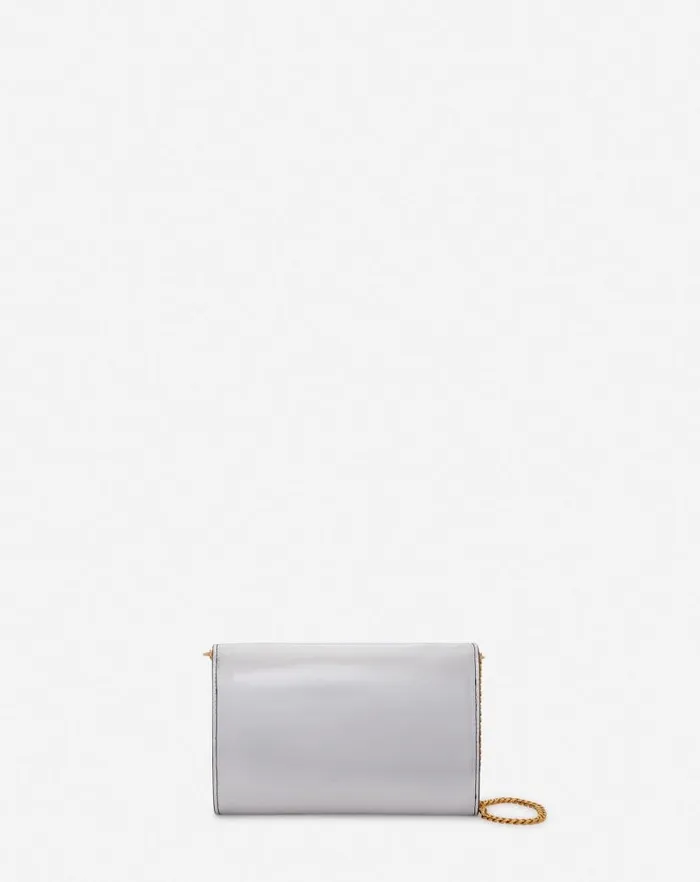 Women Lanvin Mini Bags and Clutches Concerto Wallet On Chain Bag In Metallic Leather Silver