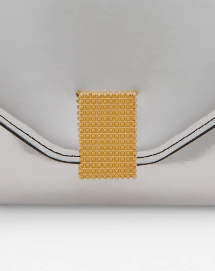 Women Lanvin Mini Bags and Clutches Concerto Wallet On Chain Bag In Metallic Leather Silver