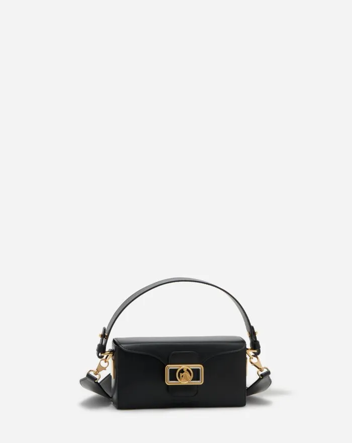 Women Lanvin Mini Bags and Clutches Shiny Leather Nano Pencil Bag Black