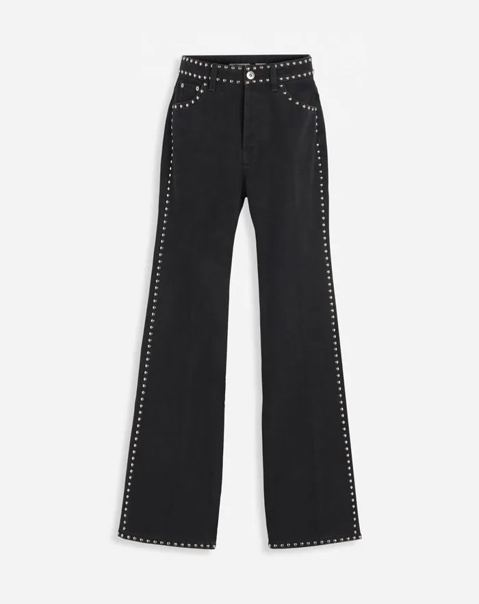 Women Lanvin Pants Lanvin X Future Flared Pants With Studs For Women Black