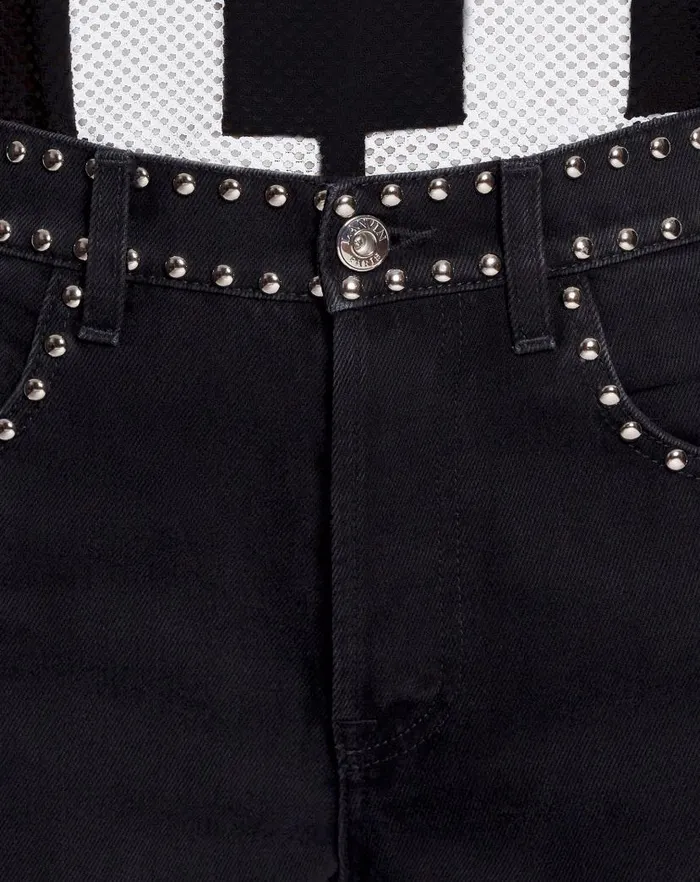 Women Lanvin Pants Lanvin X Future Flared Pants With Studs For Women Black Women Lanvin Pants Lanvin X Future Flared Pants With Studs For Women Black