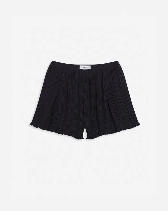 Women Lanvin Pants Pleated Shorts Black