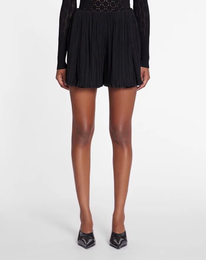 Women Lanvin Pants Pleated Shorts Black
