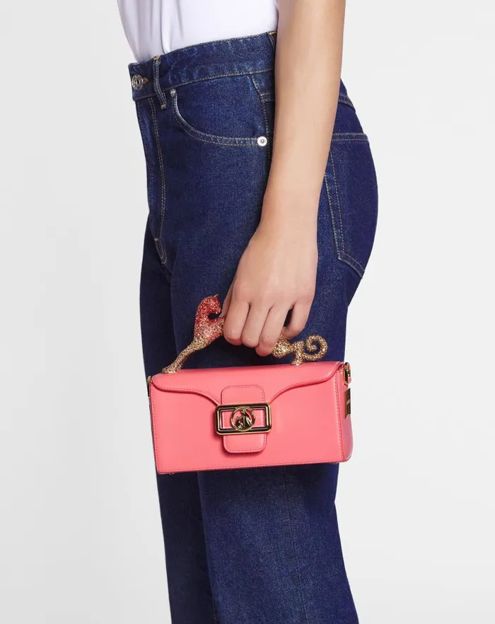 Women Lanvin Pencil Nano Pencil Cat Bag In Leather And Rhinestones Venusdune