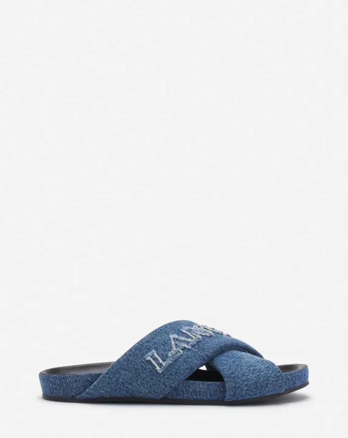 Women Lanvin Sandals and Mules Lanvin Tinkle Sandals In Denim Denim Blue