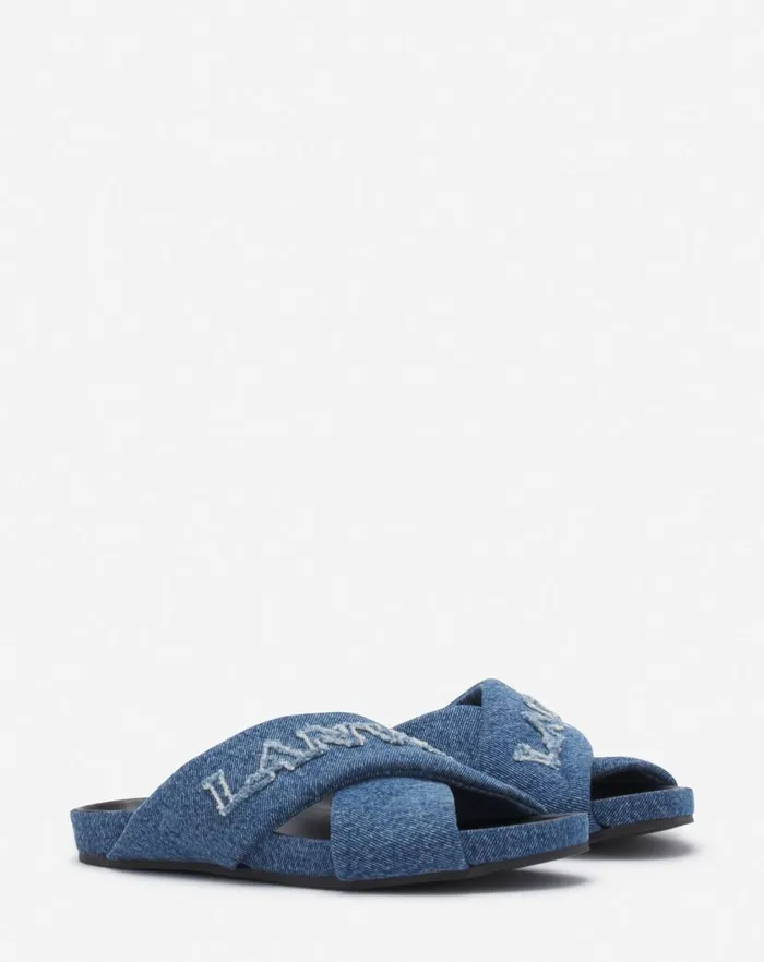 Women Lanvin Sandals and Mules Lanvin Tinkle Sandals In Denim Denim Blue Women Lanvin Sandals and Mules Lanvin Tinkle Sandals In Denim Denim Blue