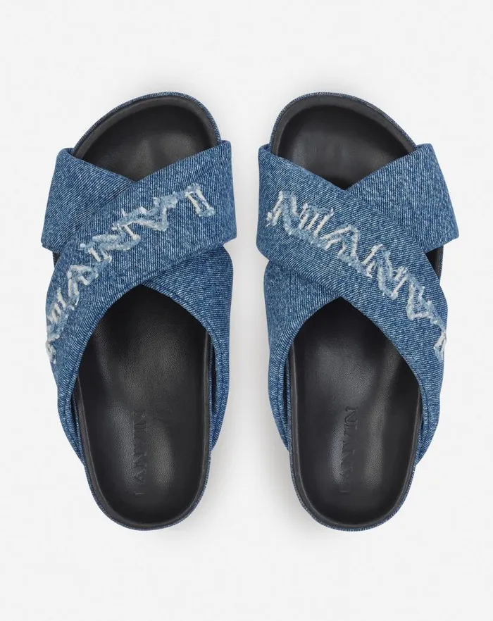 Women Lanvin Sandals and Mules Lanvin Tinkle Sandals In Denim Denim Blue Women Lanvin Sandals and Mules Lanvin Tinkle Sandals In Denim Denim Blue
