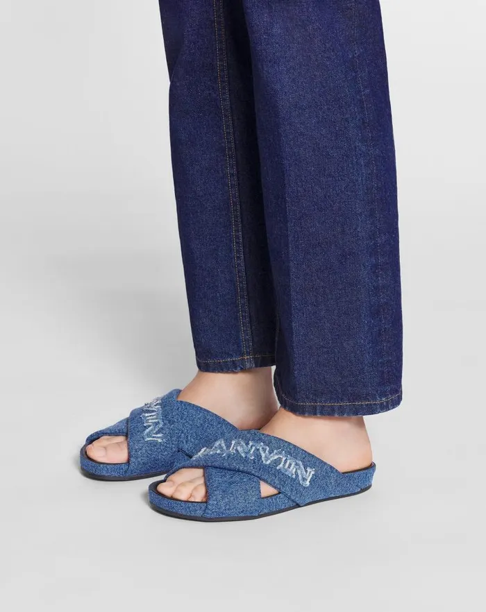 Women Lanvin Sandals and Mules Lanvin Tinkle Sandals In Denim Denim Blue Women Lanvin Sandals and Mules Lanvin Tinkle Sandals In Denim Denim Blue