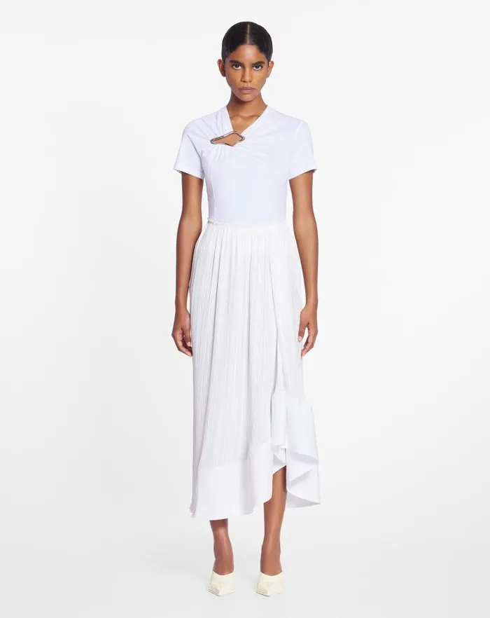 Women Lanvin Skirts and Shorts Pleated Midi Skirt Off White Women Lanvin Skirts and Shorts Pleated Midi Skirt Off White