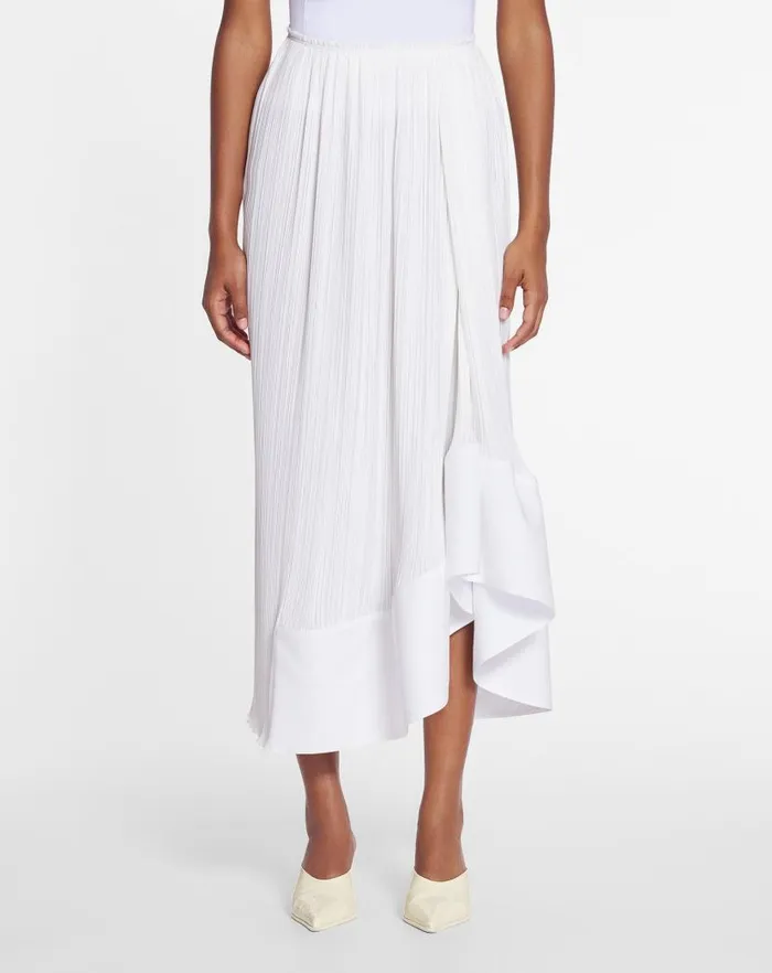 Women Lanvin Skirts and Shorts Pleated Midi Skirt Off White Women Lanvin Skirts and Shorts Pleated Midi Skirt Off White