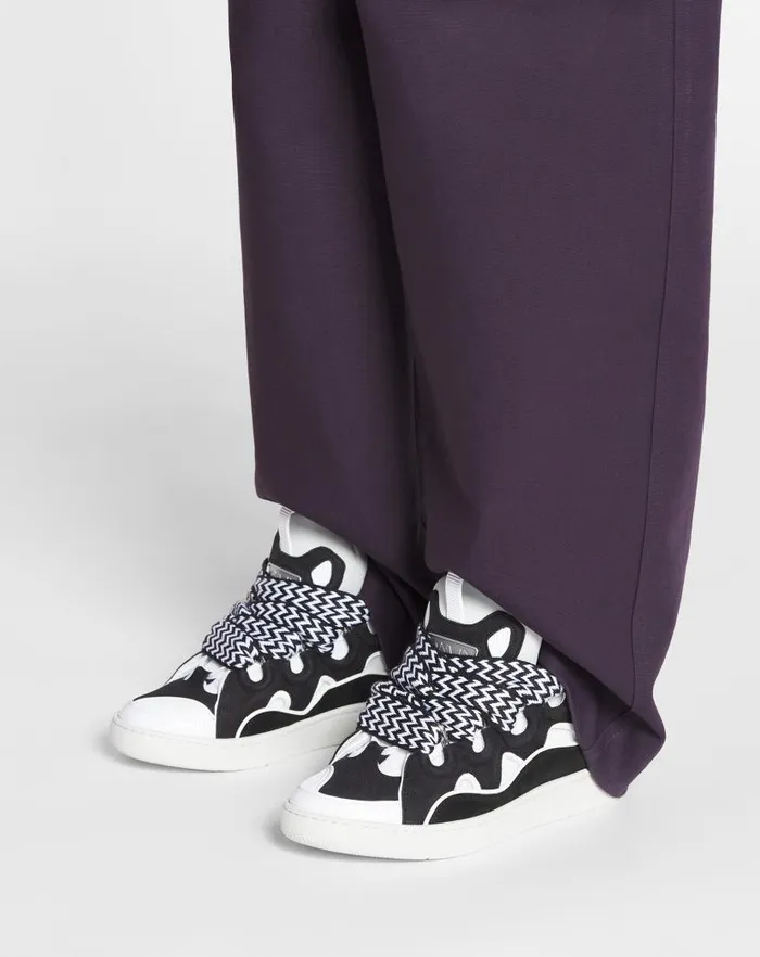 Women Lanvin Sneakers Leather Curb Sneakers Blackwhite Women Lanvin Sneakers Leather Curb Sneakers Blackwhite