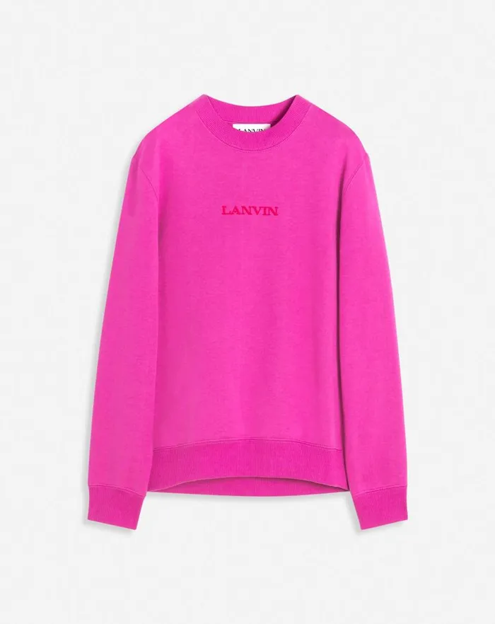 Women Lanvin TShirts and Sweatshirts Lanvin Embroidered Sweatshirt Fuchsia