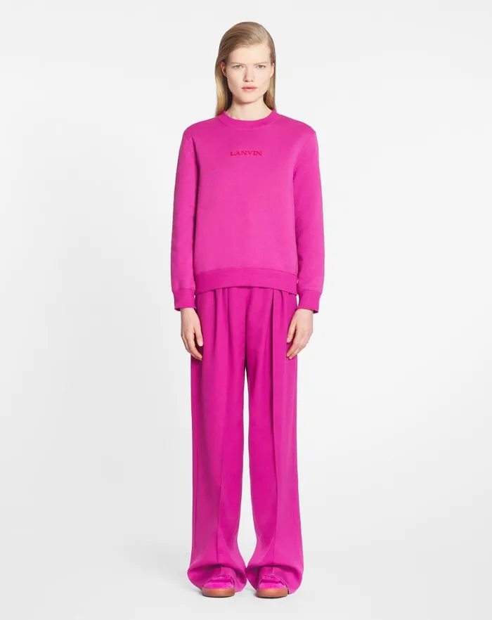 Women Lanvin TShirts and Sweatshirts Lanvin Embroidered Sweatshirt Fuchsia Women Lanvin TShirts and Sweatshirts Lanvin Embroidered Sweatshirt Fuchsia