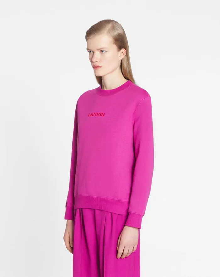 Women Lanvin TShirts and Sweatshirts Lanvin Embroidered Sweatshirt Fuchsia Women Lanvin TShirts and Sweatshirts Lanvin Embroidered Sweatshirt Fuchsia