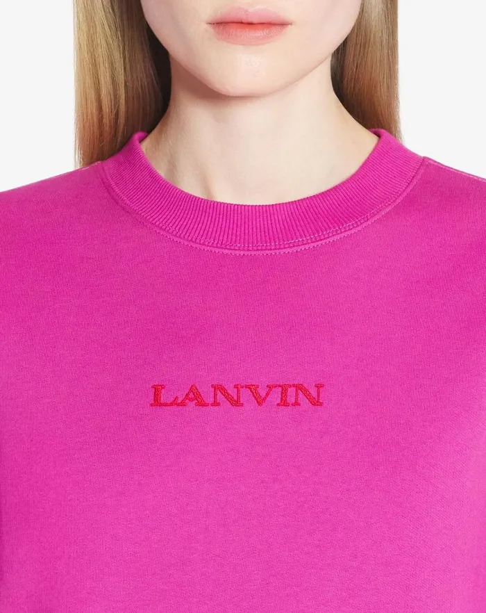 Women Lanvin TShirts and Sweatshirts Lanvin Embroidered Sweatshirt Fuchsia Women Lanvin TShirts and Sweatshirts Lanvin Embroidered Sweatshirt Fuchsia