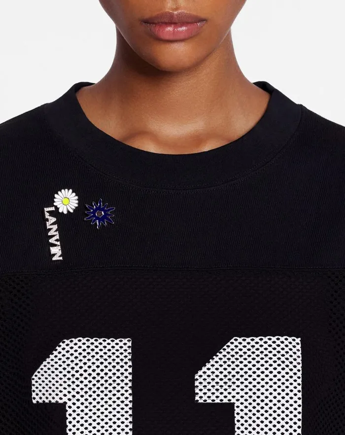 Women Lanvin TShirts and Sweatshirts Lanvin X Future Loosefit Mesh Tshirt Black