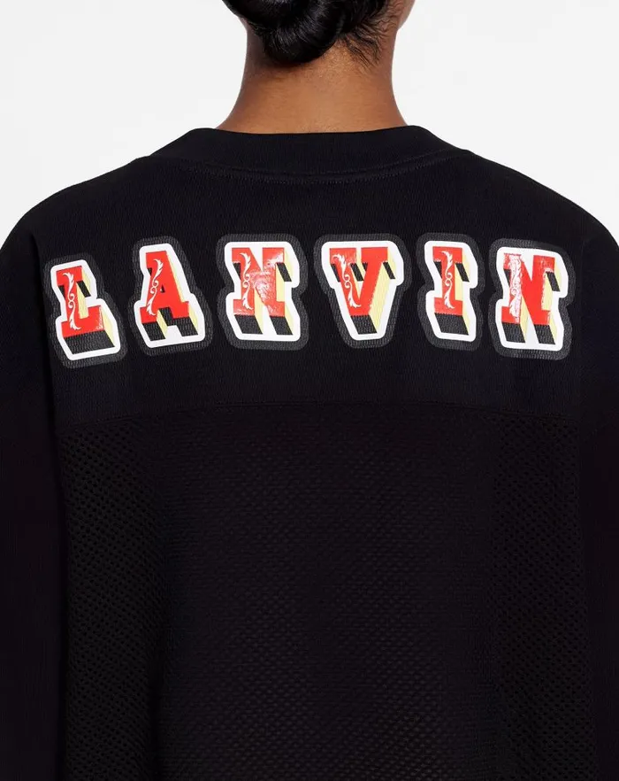 Women Lanvin TShirts and Sweatshirts Lanvin X Future Loosefit Mesh Tshirt Black