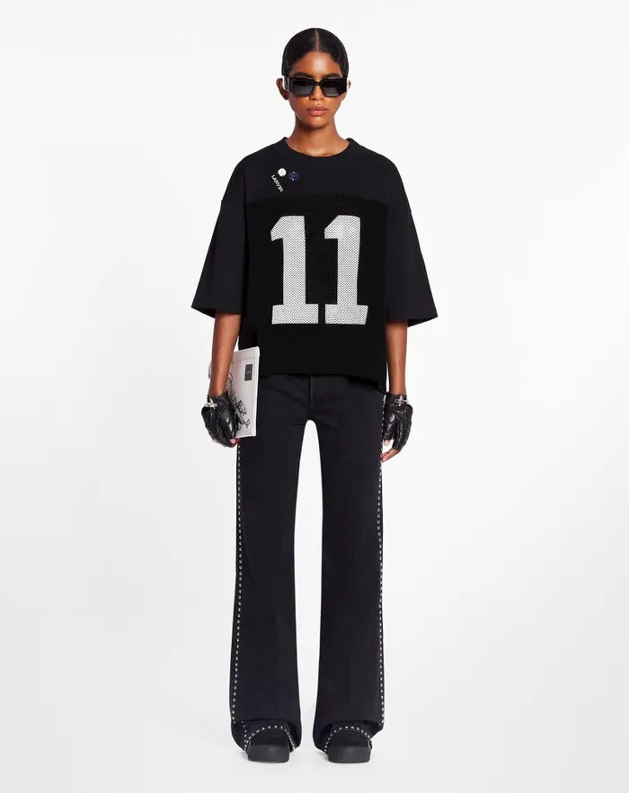 Women Lanvin TShirts and Sweatshirts Lanvin X Future Loosefit Mesh Tshirt Black